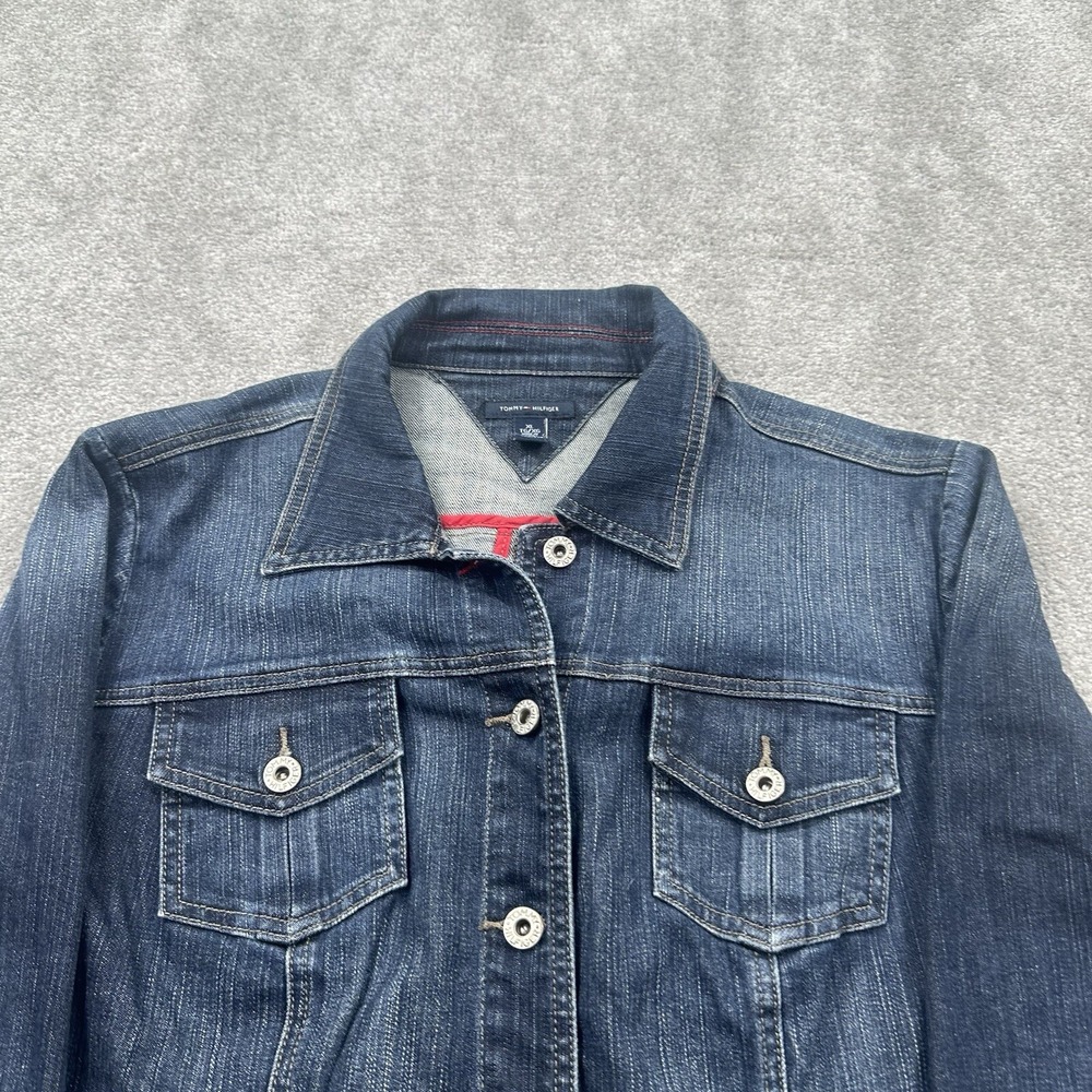 Tommy Hilfiger Women's Button Up Denim Jean Jacket Size XL Blue - Picture 3 of 8